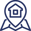 Blue Residential Icon Graphic